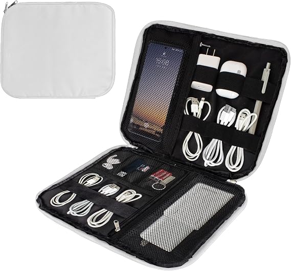 Travel Cord Organizer Electronic Travel Organizer Cable Organizer Bag Electronics Storage Bag for Electronics Accessories/iPhone/USB/SD/Charger/Power Bank/Earphone 11.3inch