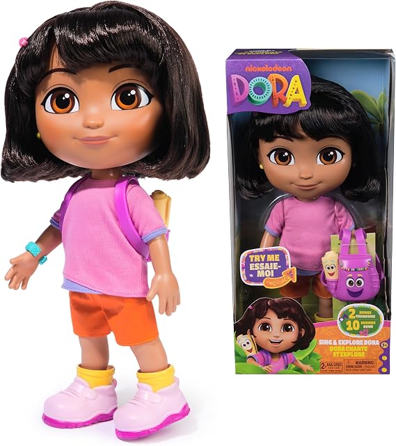 Dora, Sing & Explore Dora Doll with Music, Sound Effects, Bilingual Phrases, Doll Clothes & Accessories, Kids Toys for Girls & Boys Ages 3 and Up