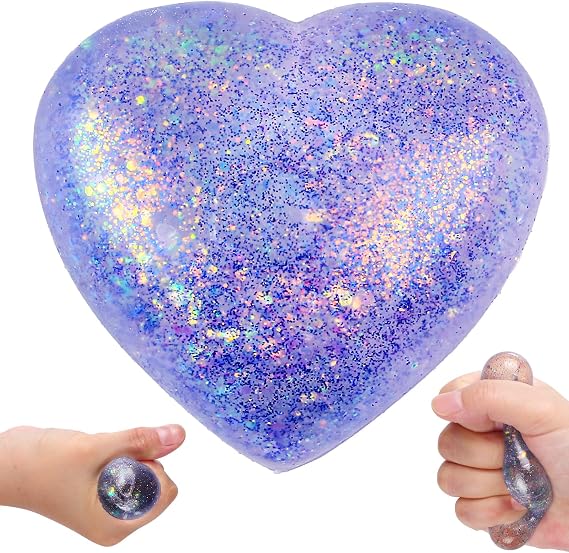 Heart Squeeze Toy, Stress Ball Purple