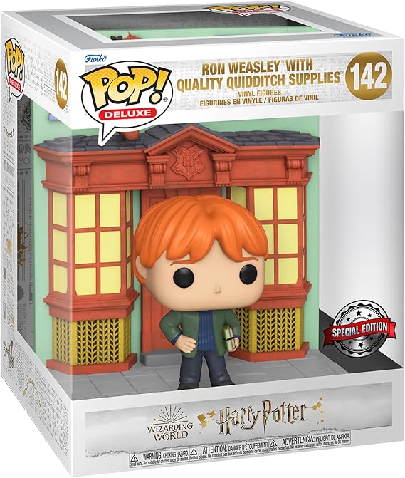 POP! Harry Potter #142 Ron Weasley Quidditch Supplies Diagon Alley Deluxe