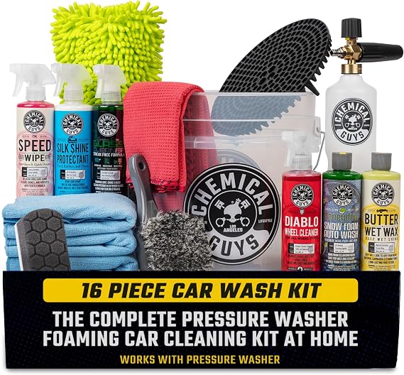 Chemical Guys, 16-Piece Arsenal Builder Car Wash Kit, Foam Cannon & Bucket