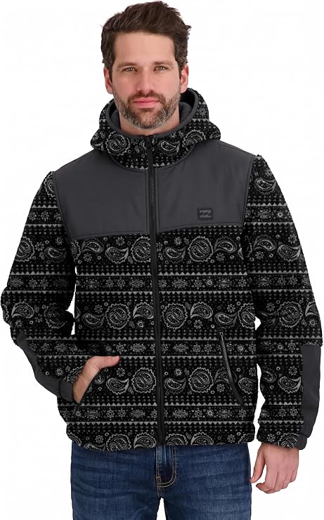 Billabong Men's Full Zip Sherpa Hoodie Jacket