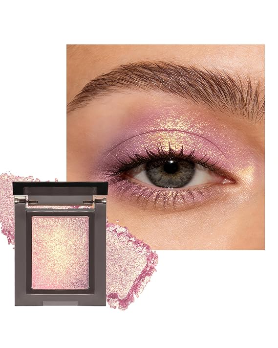 Pink Glitter Eyeshadow Palette, Metallic Shimmer Single Eye Shadow Palettes