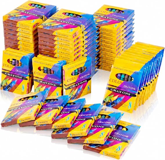 50 Pack Crayons Bulk, 400 Count Crayons Set with 8 Assorted Color