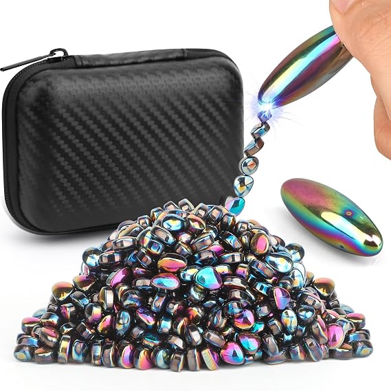 Slime Putty Set, Cool Fidget Magnet Ferrite Putty, Magnetic Stones Eggs with Rattle Oval Magnet, Novelty EDC Desk Gadget Slime Putty & Science Kit Gift