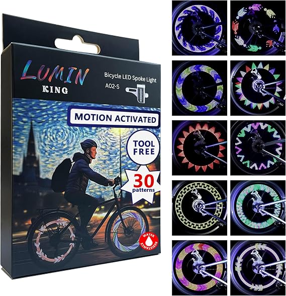 Bicycle LED Spoke Light - 30 Colour Patterns, Automatic Pattern Switching, Easy Wheel Mount