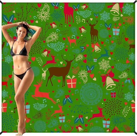 BYDOLL Beach Blanket Waterproof Sandproof 78''81'' 1-5 Adults Oversized Lightweight Large Picnic Mat Waterproof Sandproof Blanket for Beach