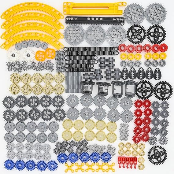 237Pcs Technic-parts Building Blocks，Gears-Axles-Pins Axle-Pin-Gear Compatible with major brands Rack-Gear-Axle Pin Connector-Differential, MOC Replacement Parts Kit.