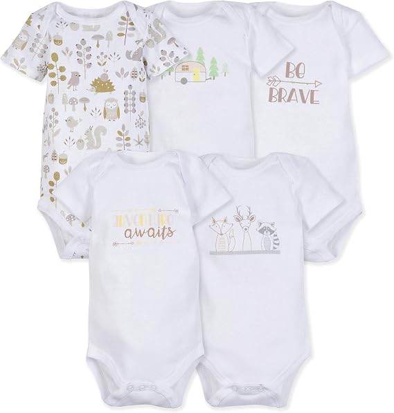 MiracleWear Cute Kids Bodysuit Romper Outfits (5 Pcs) Boy & Girl Daywear Clothing Sets (6-9 Months)