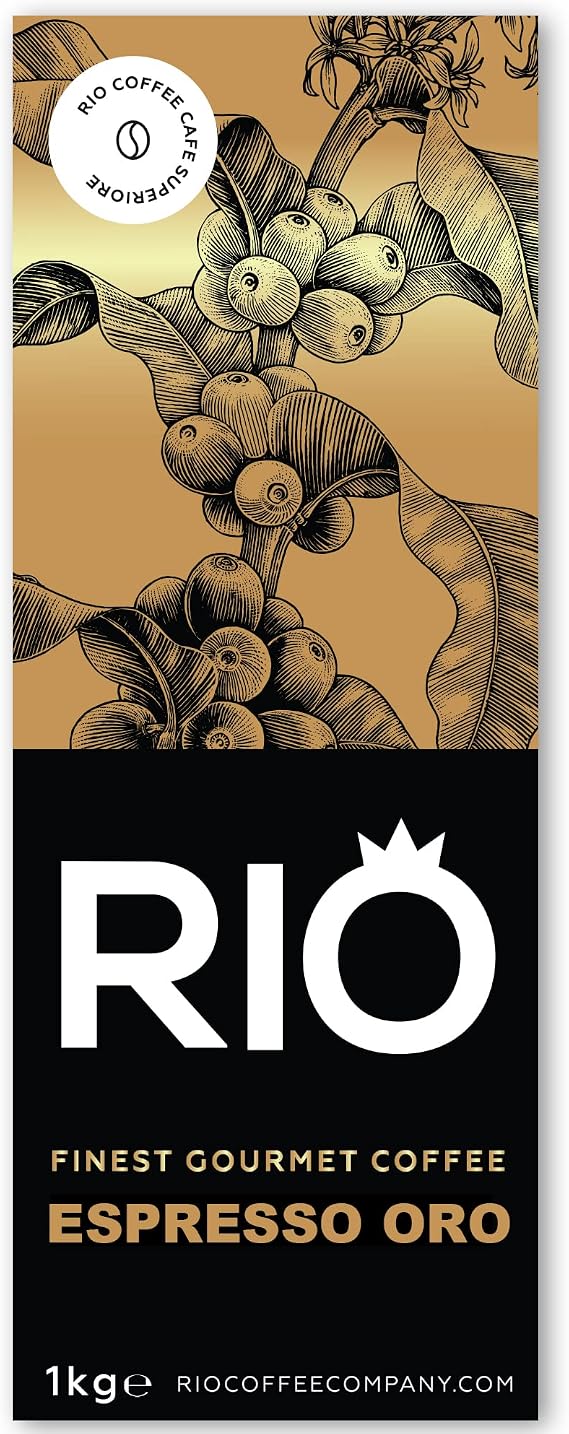 Rio Espresso Oro Italian Coffee Beans 1kg | 80% Arabica | Medium Roast
