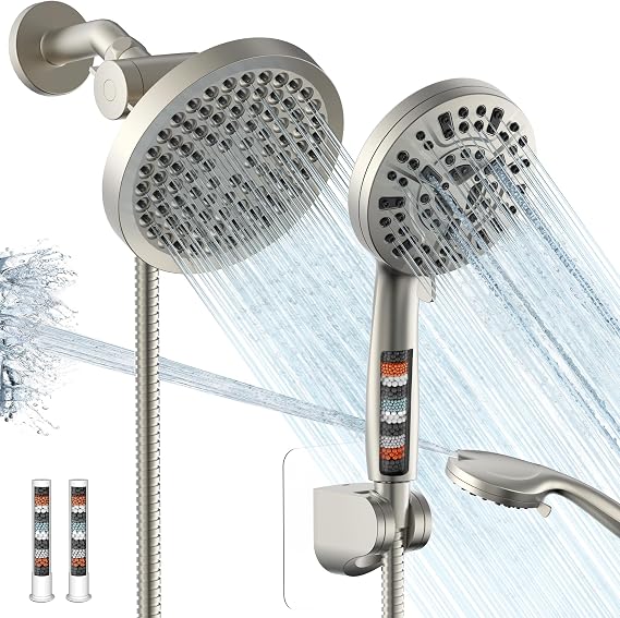 Shower Head with Handheld Spray Combo, Dual Rain Shower Head