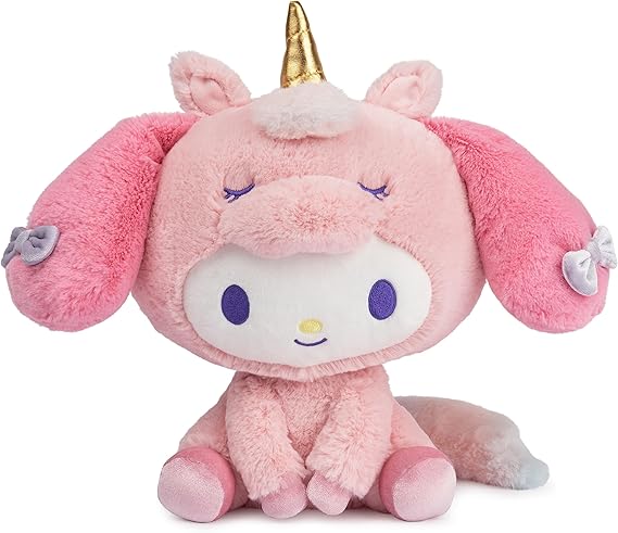 GUND Sanrio My Melody 9.5-Inch Plush Toy with Pink Unicorn Outfit; Ages 1+