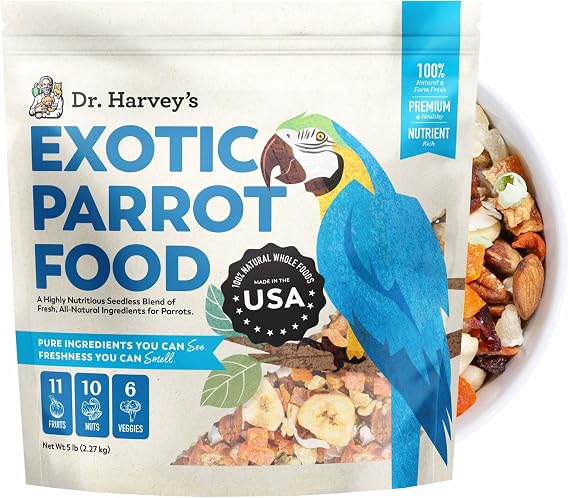 Dr. Harvey's Exotic Parrot Blend, Seedless Blend of Natural Food for Large Parrots | Seedless Blend of Natural Food