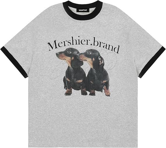 Vamtac Dachshund Shirt Mens Dog Graphic Cotton Tshirt Animal Crew Neck Tee Summer Casual Short Sleeve Top