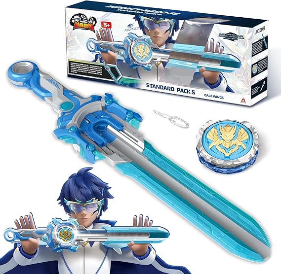 INFINITY NADO Sword Launcher - Metal Gale Wings 5+ Light Up Spinning Top