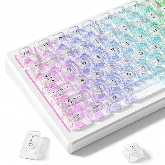 dagaladoo Clear keycaps Set,Translucent Keyboard keycaps,Jelly Key caps
