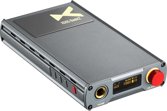 xDuoo XD05 Basic2 Portable HiFi DAC & Headphone Amplifier 750mW Output, 32bit/384kHz DSD256 MQA 8X, Bluetooth 5.4 LE Audio, Replaceable Op-Amp, Desktop/Portable Mode (Grey)