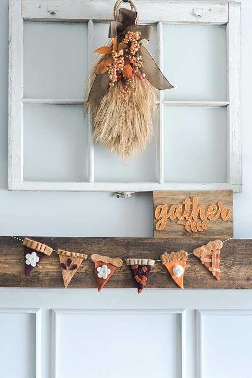 Nivas Pumpkin Pie Garland, Thankgiving Mantel Decor, Pie Garland, Pumpkin Theme Decoration, Fall Home Decor