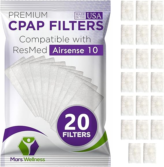 CPAP Filter Kit - Compatible with ResMed Airsense 10 - Made in The USA | 20 Pack CPAP Filters for ResMed Airsense 10, Aircurve 10, S9 Series