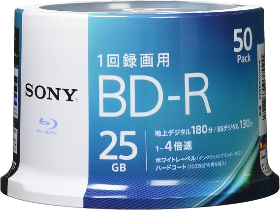 SONY video for a Blu-ray disc 50BNR1VJPP4 (BD-R 1 layer: 4-speed 50 sheets pack)(Japan Import-)