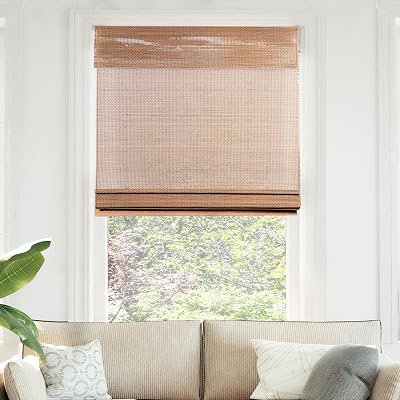 CHICOLOGY Bamboo Roman Shades - Smart Choice Eco-Friendly Light Filtering Blinds for Windows, Premium Quality, Ideal for Home, Acorn, 31W X 64H