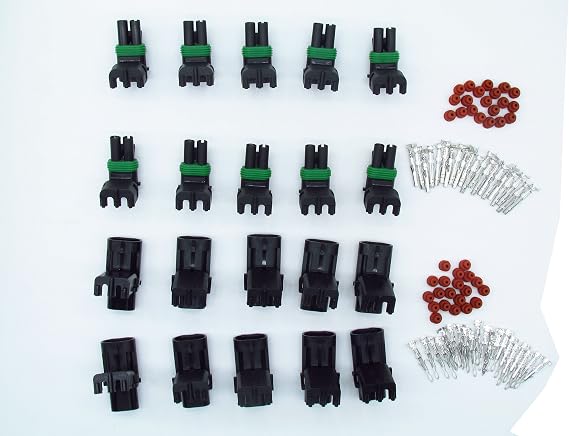 10 Sets GM Haltech MAP 2 pin way male female Weatherpack waterproof auto Connector 12015782/12010973