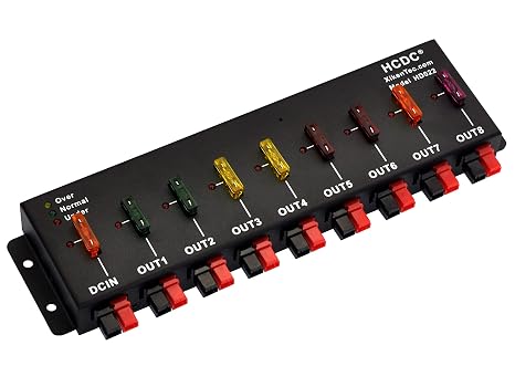 HCDC 1 in 8 Out 40A Connector DC Power Splitter Distributor Source Strip Module