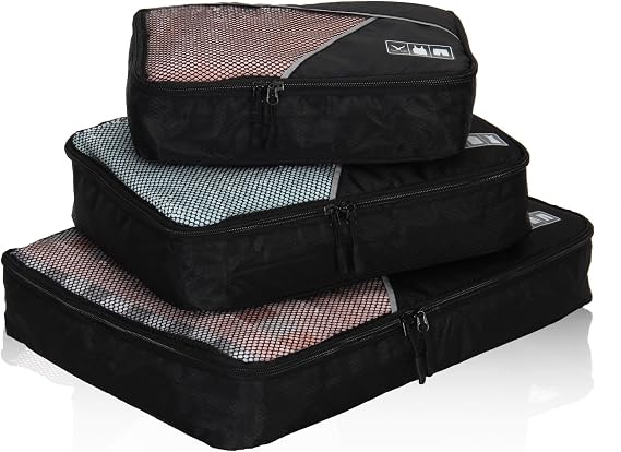 Hynes Eagle 3 Pieces Packing Cubes Set Travel Luggage Organizer Bag