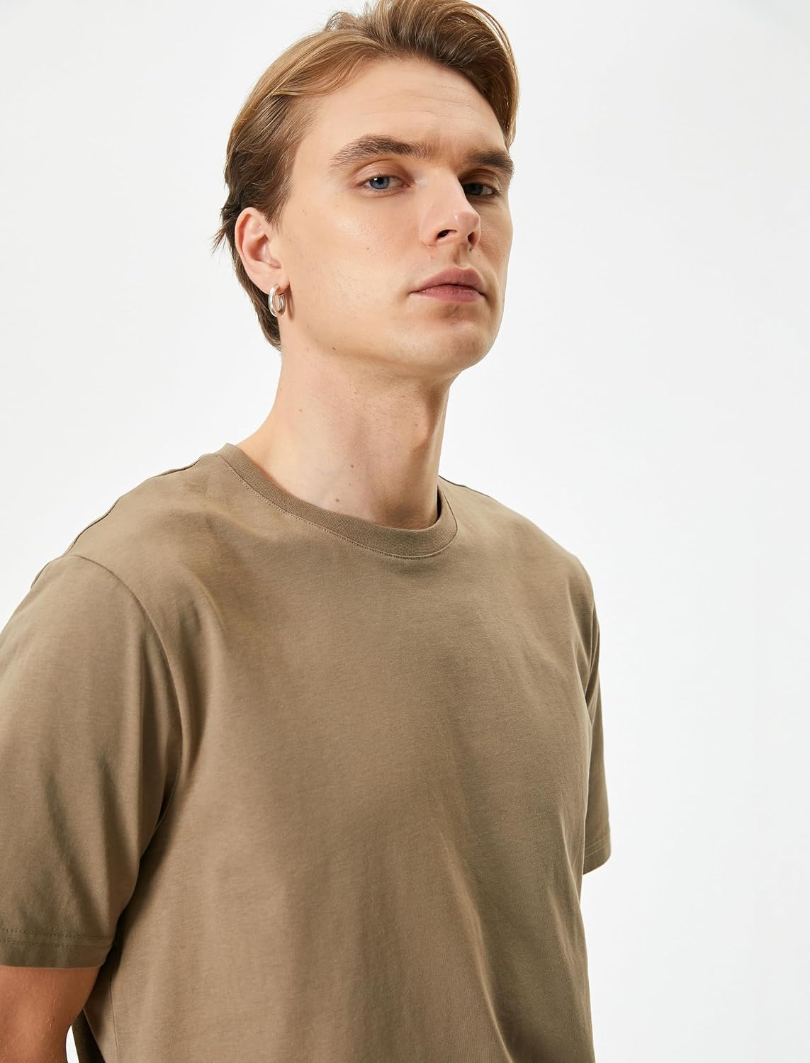 Basic T-shirt Bicycle Collar Short Sleeve
