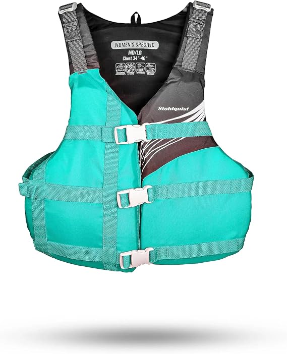 Stohlquist Brook Lifejacket for Women (PFD). Life Jacket for Women. for Kayaking, Boating, or Any Water Sports (Aqua).