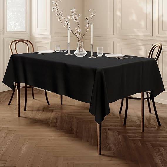 Home Direct Rectangular Rectangle Fabric Tablecloth Table Cloth Table Cover 100cm x 140cm 39"x55" Black