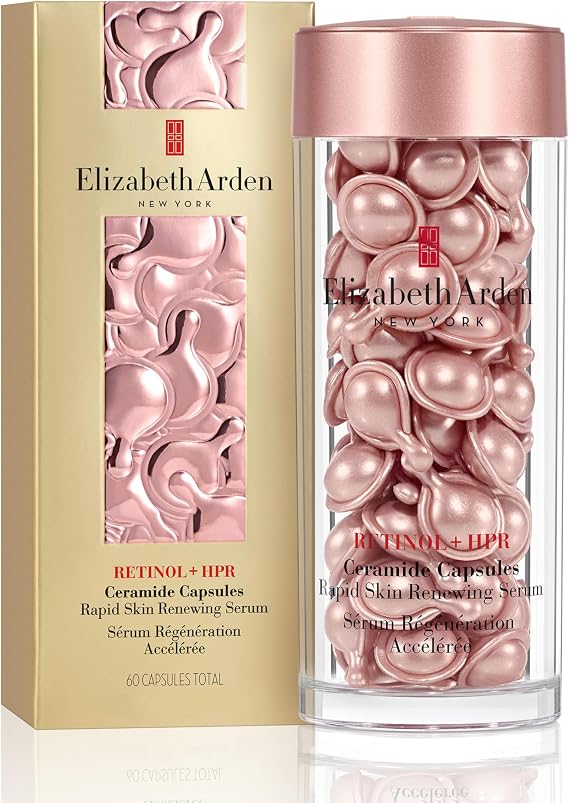 Elizabeth Arden Retinol + HPR Ceramide Capsules Rapid Skin Renewing Serum (60 pcs) Anti-Ageing Skincare to Smooth Fine Line & Wrinkles, Retexturize Skin, for Day & Night | Retinol | Ceramide | Serum | Elizabeth | Arden