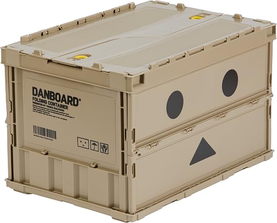 Exclusive TRUSCO Danbo Thin Folding Container 50 L w/ Locking Lid TR-C50B-A-DNB
