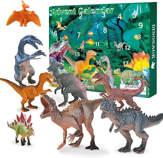 Christmas Advent Calendar 2026 Realistic Dinosaur Figurine Decor Xmas 24 Days Countdown Calendar Christmas Gift For Boys and Girls