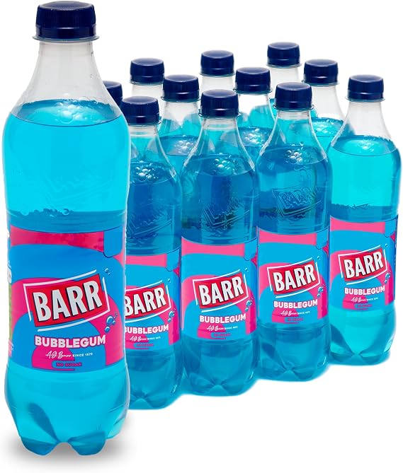 Barr Bubblegum Zero Sugar Sparkling Soft Drink, 12 Pack, 500ml Bottles