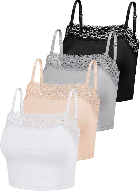 Bencailor 4 Pcs Lace Cami Top