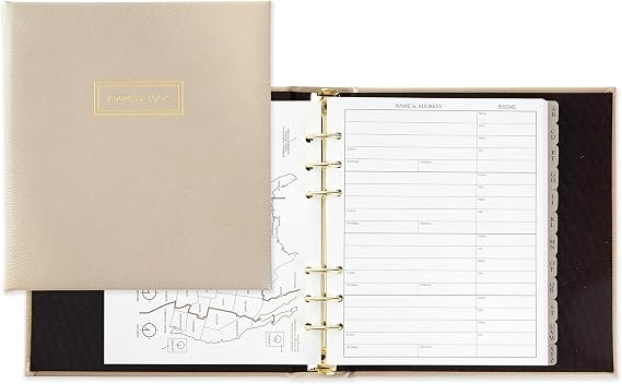 Hallmark Address Book Refillable Binder Style (Cream)