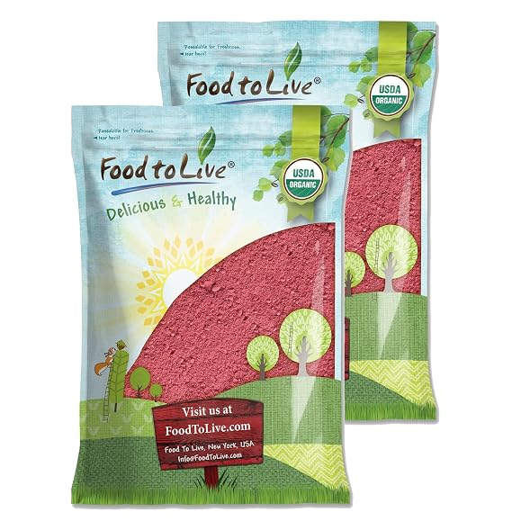 Food to Live Organic Freeze-Dried Strawberry Powder, 20 Pounds Non-GMO, 100% Pure, No Additives, Vegan, Bulk. Easy to Mix. Rich in Vitamin C, Dietary Fiber. Great for Smoothies, Shakes, Baking