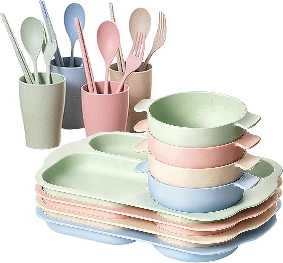 24 Pcs Dinnerware Cutlery Set, Unbreakable Dinnerware Sets