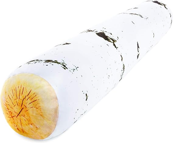 Log Birch Microbead Body Pillow - Straight Long Pillows for Comfort or Use During Pregnancy- Spandex 85% / Nylon 15% - Spongy Cooling Hypoallergenic Outer Fabric - 50" X 8" - Side Sleepers
