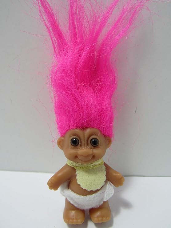 My Lucky Mini 2.5" Baby Troll Doll - Hot Pink Hair by Russ Berrie