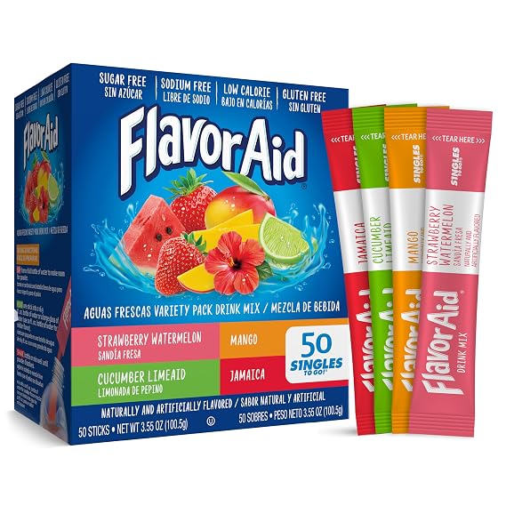 Flavor Aid Aguas Frescas Singles To Go Powdered Drink Mix, 50 Packets