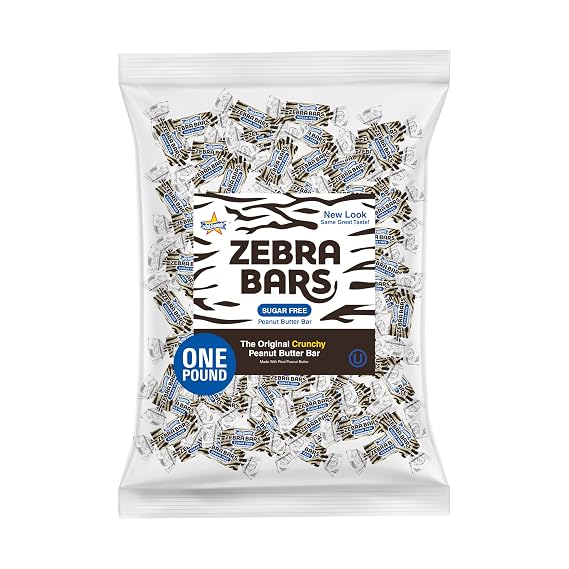 Atkinson's Sugar Free Peanut Butter Bars, Crunchy Crispy, 1 lb Candy Bag | Bulk snackable bites, gluten free and kosher. Diabetic friendly indulgence. American made since 1932.