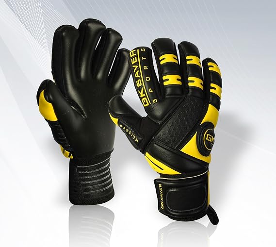 GK Saver Bravo Series Football Goalkeeper Goalie Gloves| Anti-Slip Palms| Savefingers Technology|Goalkeeping Soccer Gloves Size 6 to 11