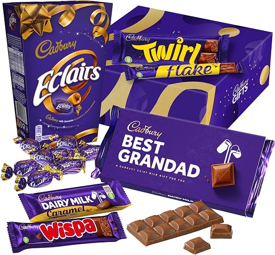 Cadbury "Best Grandad" Chocolate Father's Day Gift - Full Size Cadbury Chocolate Bars including Flake, Caramel, Twirl, Dairy Milk and More. Father's Day, Birthday, Easter gift for Grandad