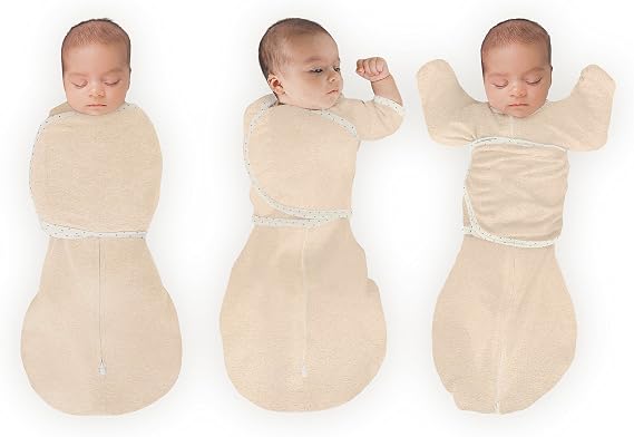 SwaddleDesigns 6-Way Omni Swaddle Sack, Arms Up Swaddle for Newborn, More Options to Calm Startle Reflex, Improves Sleep, Small, 0-3 month, 6-14 lbs, Heathered Oatmeal