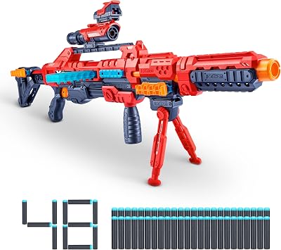 XSHOT Excel Regenerator 48 Darts by ZURU, Red Foam Dart Blaster, Toy Blaster, 12x Inter-Changeable attachments, Toys for Kids, Teens, Adults Red