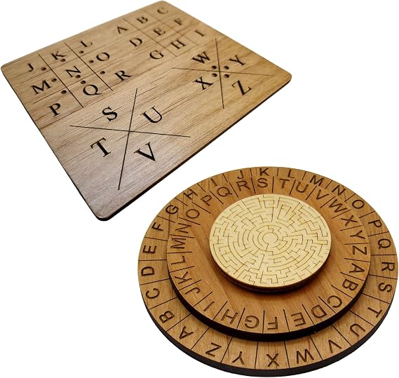 Escape Room Props Bundle - Pigpen Cipher and Labyrinth Decoder Disk