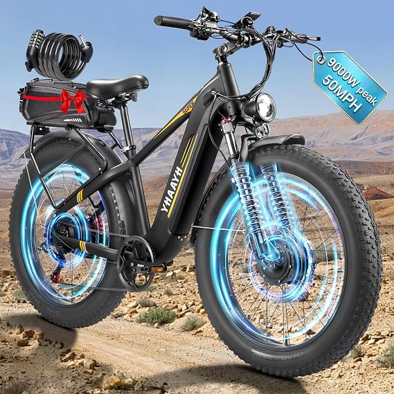 PEAK-9000W Dual Motor Electric Bike for Adults 52V 30AH Max 50MPH 100Miles