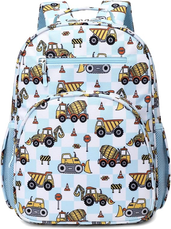 abshoo Cute Mini Toddler Backpacks for Boys Little Kids Bookbag Preschool backpack (Excavator Checkered)